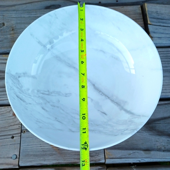 NWT BH&G 2-Melamine White Marble  Mixing /Serving  Bowls 12 in. - Picture 6 of 9